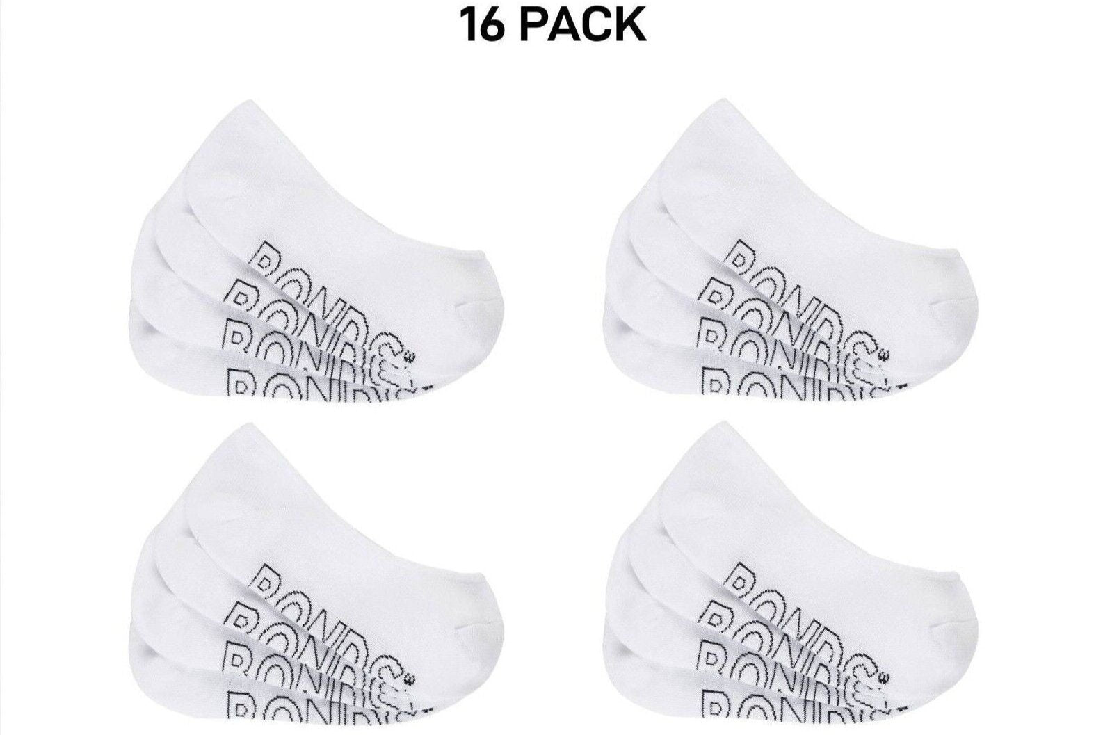 Bonds Womens Lightweight Liner Invisible Socks Comfy Cushioning 16 Pack LXPJ4N