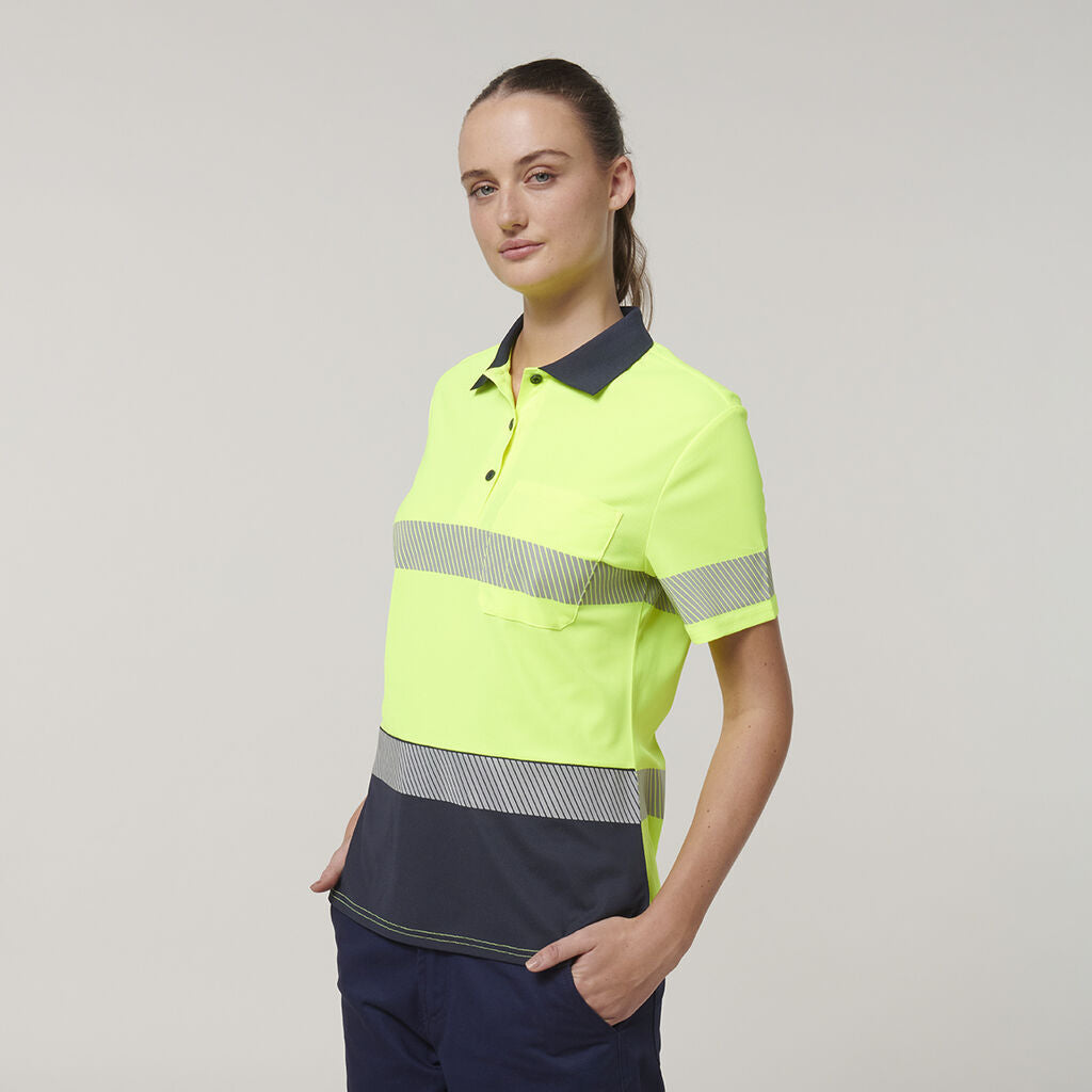 Hard Yakka Womens Short Sleeve HI Vis Reflective Taped Polo Y08602-Collins Clothing Co