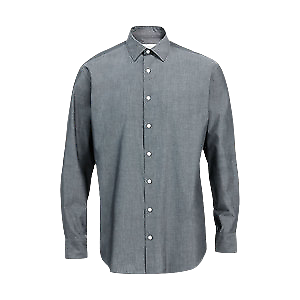 NNT Mens Chambray Long Sleeve Shirt Slimline Collar Business Shirt CATJ2W