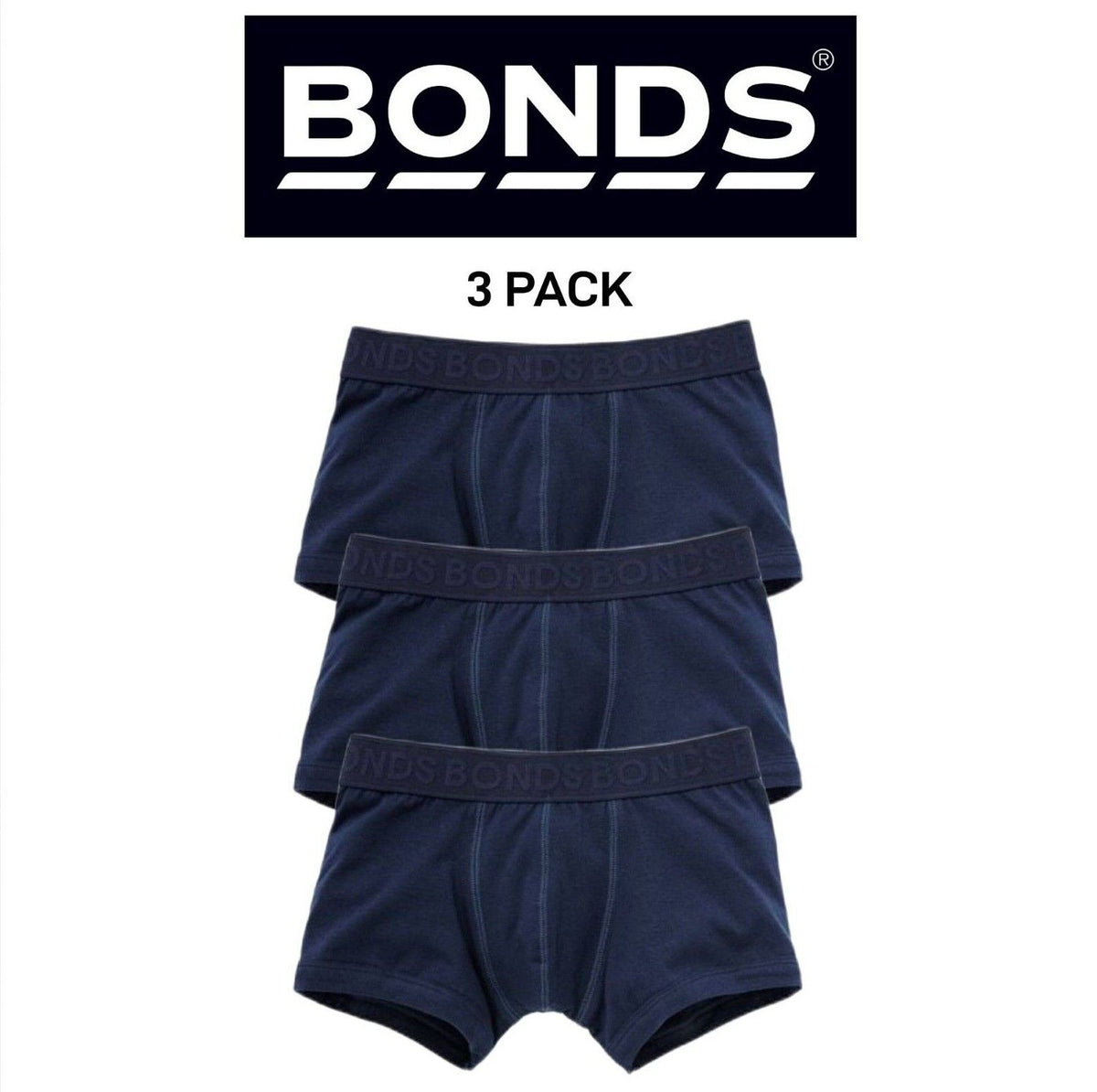 Bonds Boys New Era Trunk Super Comfortable Wide Soft Waistband 3 Pack UXVX1A