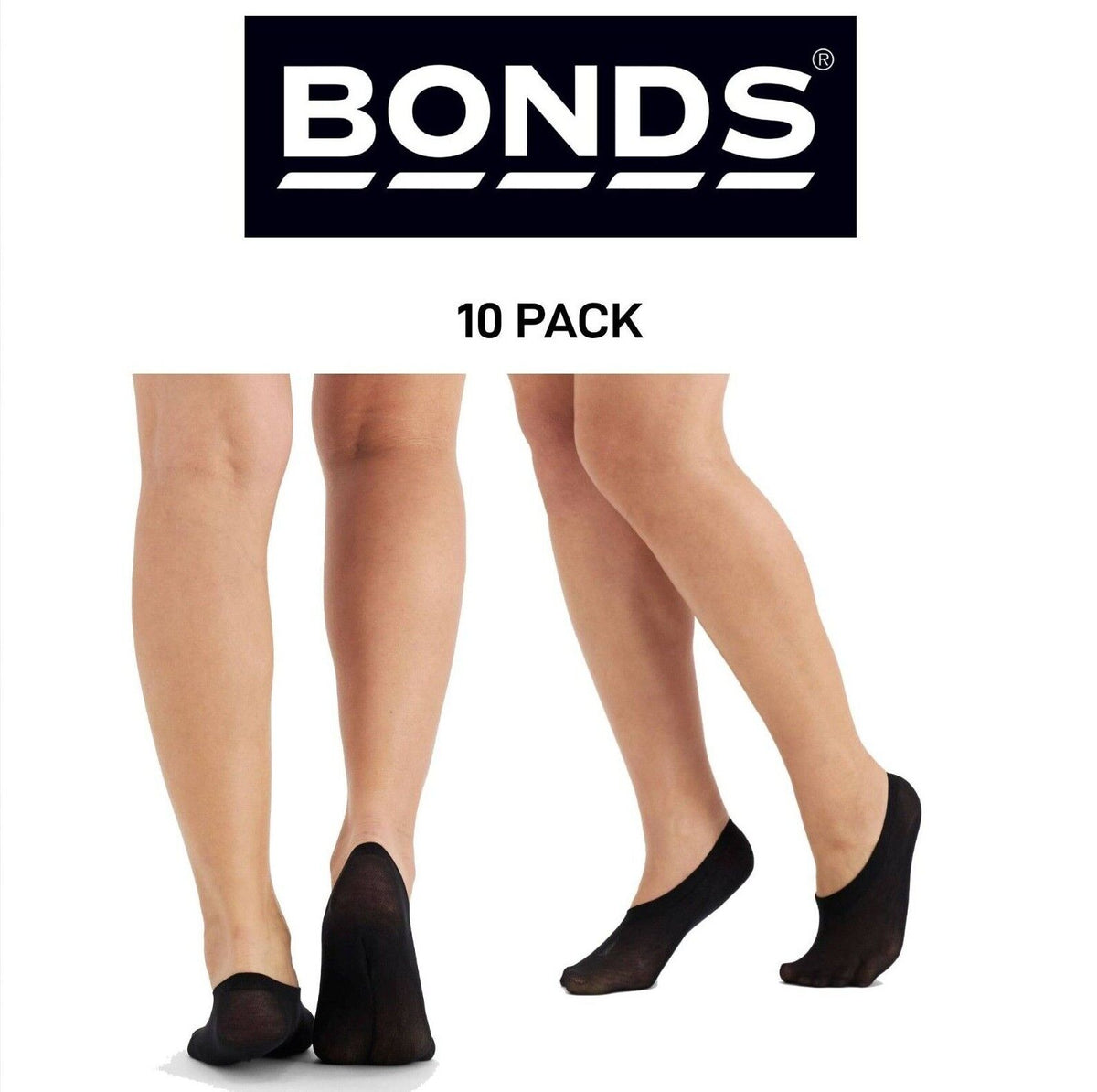 Bonds Womens Sheer Relief Cushioned Footlet Wicks Moisture 10 Pack L64711