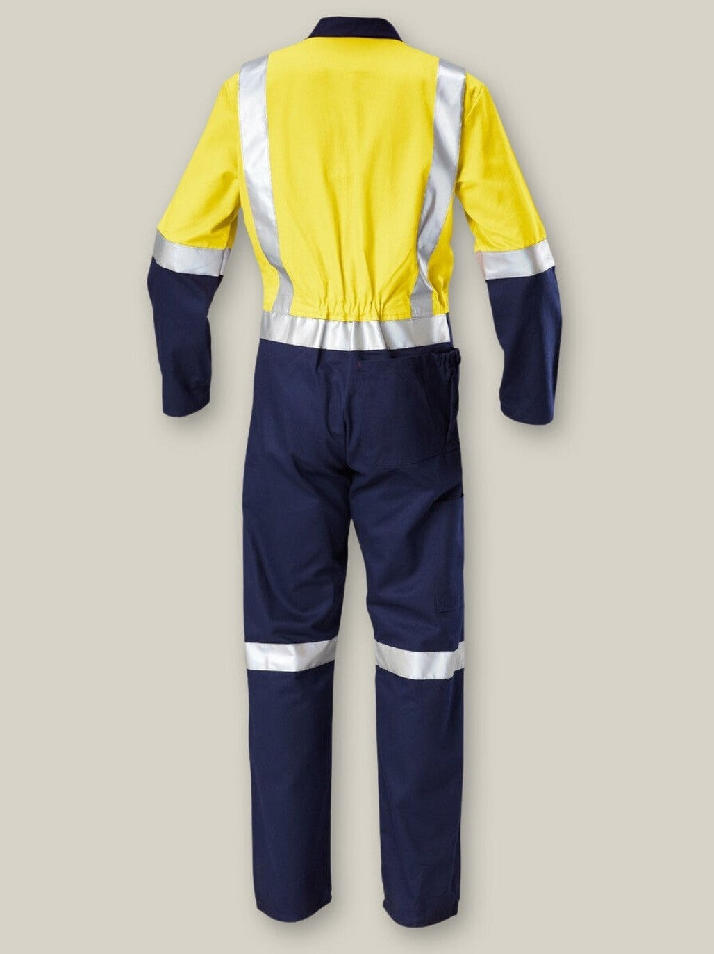 Mens Hard Yakka Hi-Vis Taped Cotton Safety Coverall Overalls Workwear Y00262
