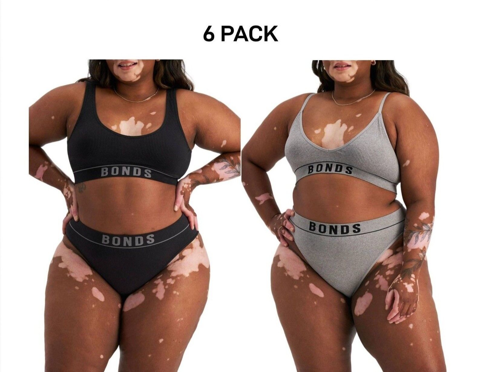 Bonds Womens Retro Rib Seamless Hi Bikini Hi Leg Smooth Stretchy 6 Pack WU8GT