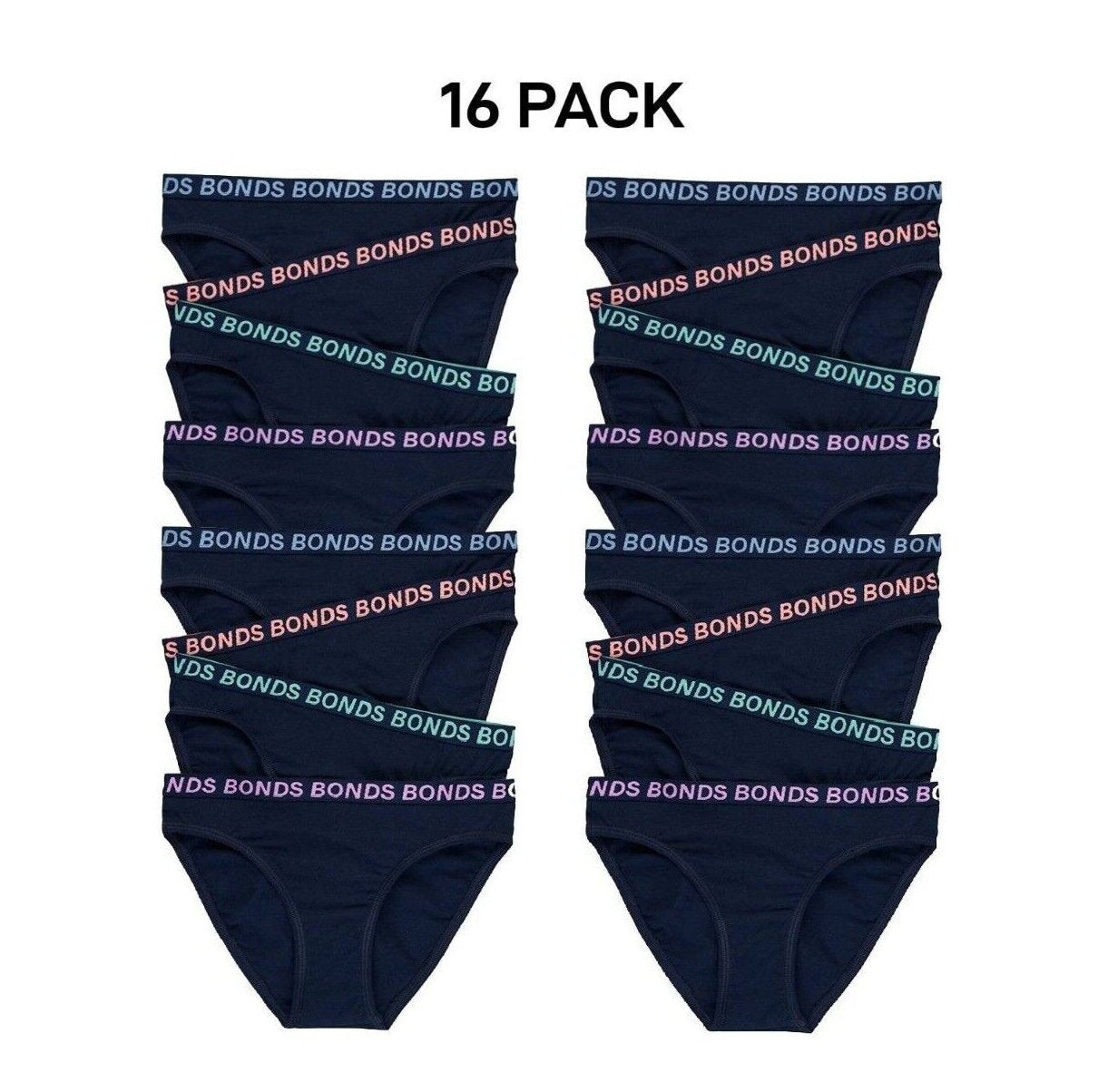 Bonds Girls Bikini Sport Ultimate Comfy & Fresh Moisture Wicking 16 Pack UWKL4A