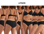Bonds Womens Damn Dry Midi Brief Leak Protection Classic Support 6 Pack WRRAA