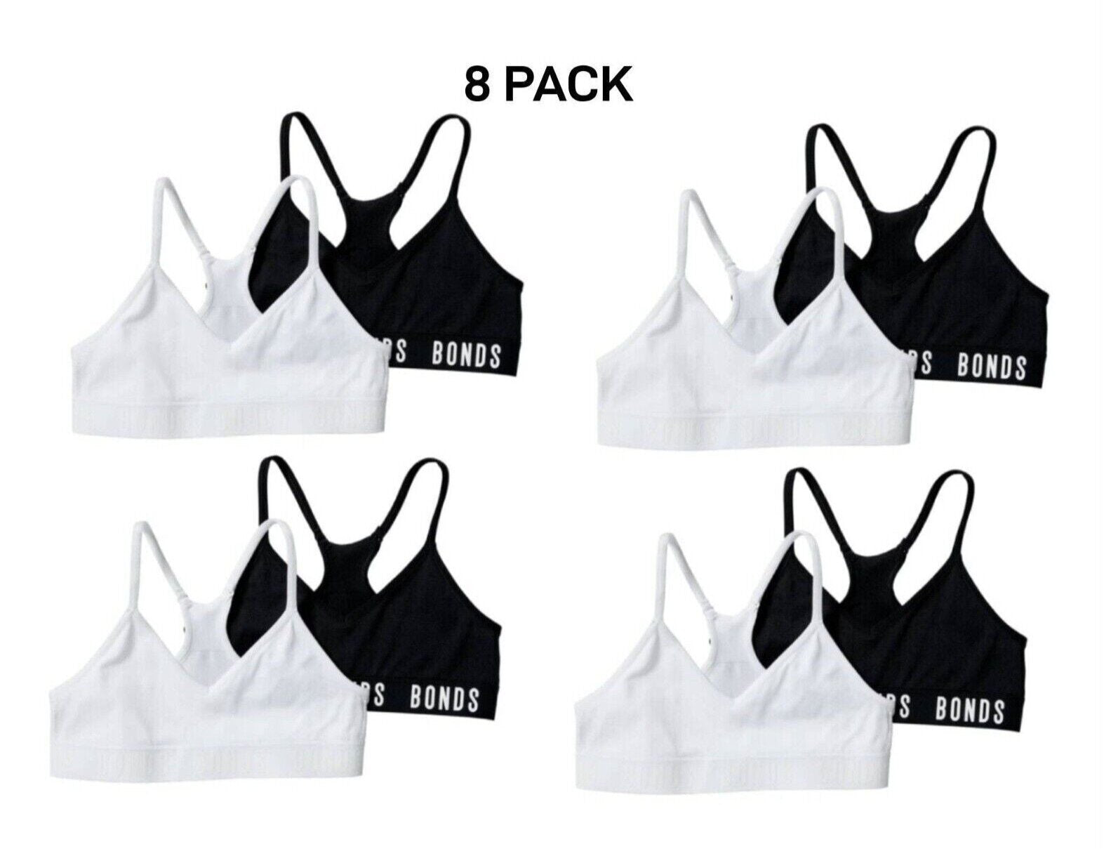 Bonds Girls Super Stretchies Racer Crop Double Layered Front 8 Pack UXNK2A
