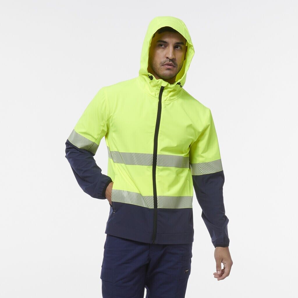 KingGee Mens Hi Vis Reflective Durable Hooded Repel Safety Work Jacket K55061-Collins Clothing Co