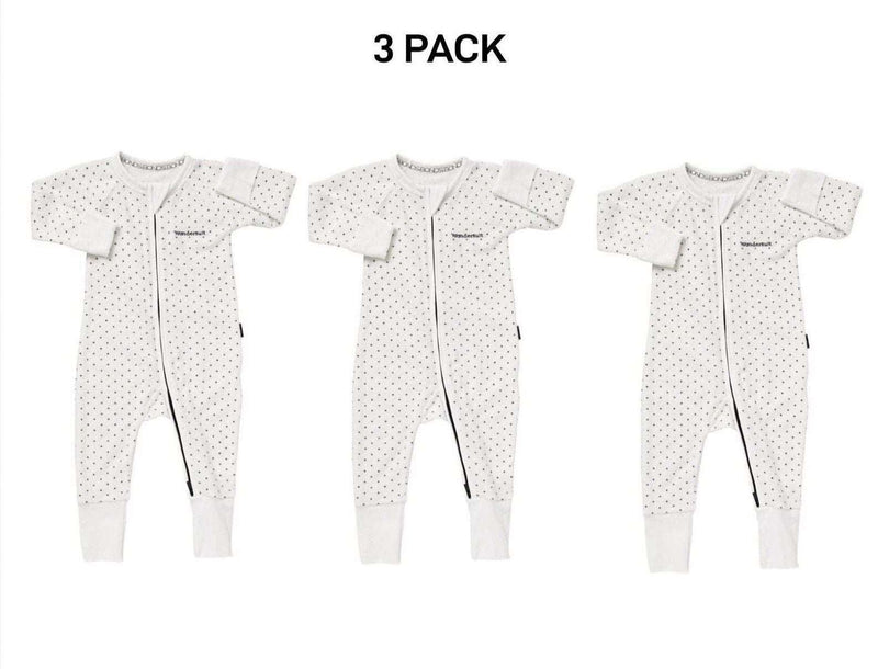 Bonds Baby Poodlette Zip Wondersuit Soft Cotton Warmth Terry Fabric 3 Pack BZJSM