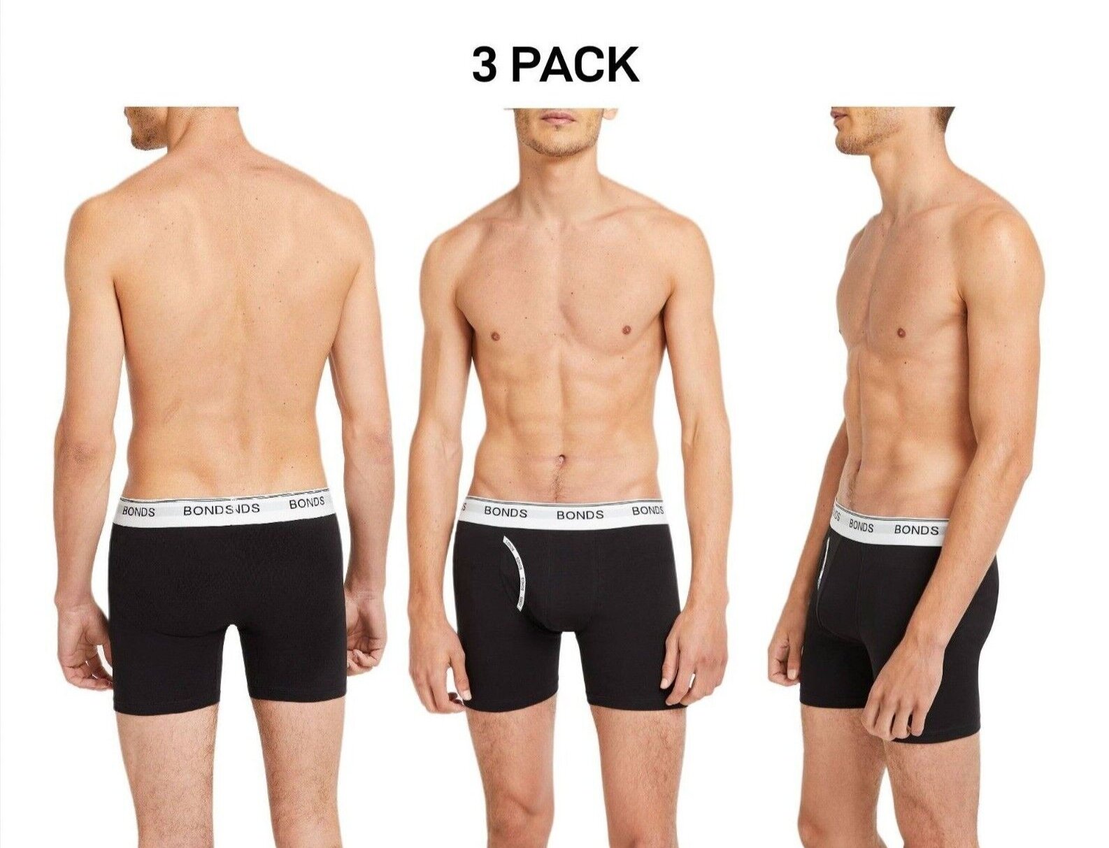 Bonds Mens Guyfront Mid Trunk Moisture Wicking to Keep Cool and Dry 3 Pack MY7WA