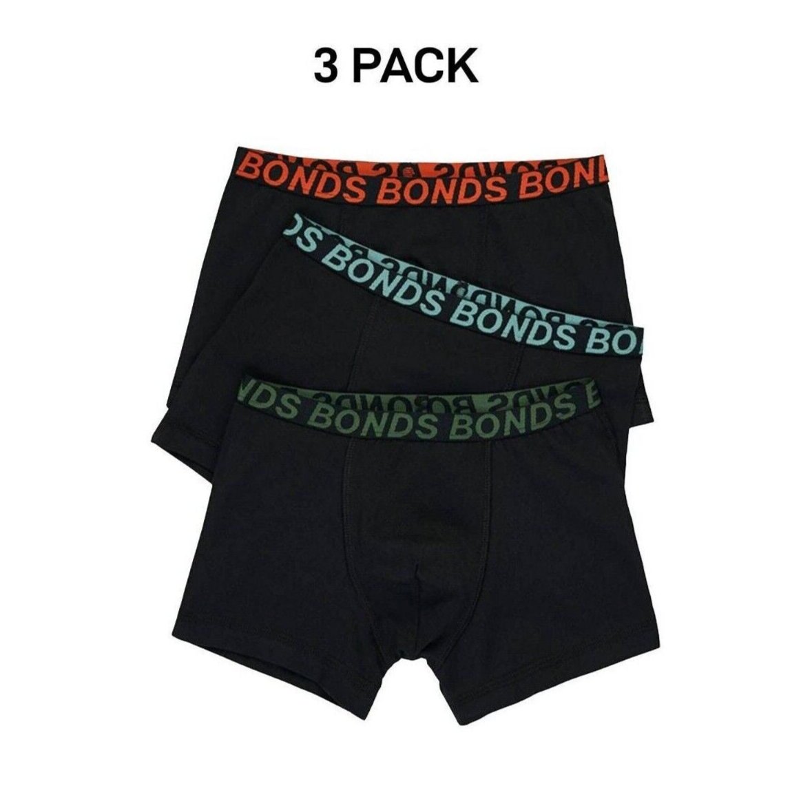 Bonds Boys Trunk Sport Moisture Wicking Cool & Dry Comfort Covered 3 Pack UWKN3A