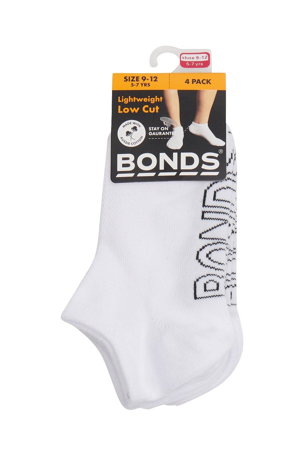 Bonds Kids Logo Light No Show Lightweight Extra Comfort Socks 4 Pack RXUU4W