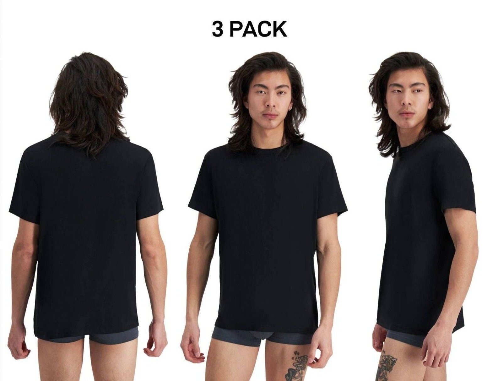 Bonds Mens Sleep Viscose Bamboo Tee Shirt Relaxed Comfortable Fit 3 Pack MW9V