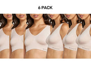 Bonds Womens Comfy Crop Regular Super Soft Flexible Wirefree Bra 6 Pack WVLHY