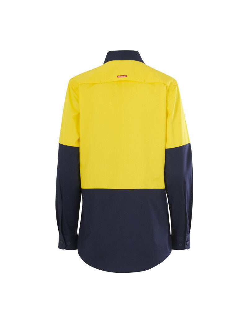 Hard Yakka Womens Long Sleeve HI Vis 2 Tone Reflective Vented Shirt Y08423-Collins Clothing Co