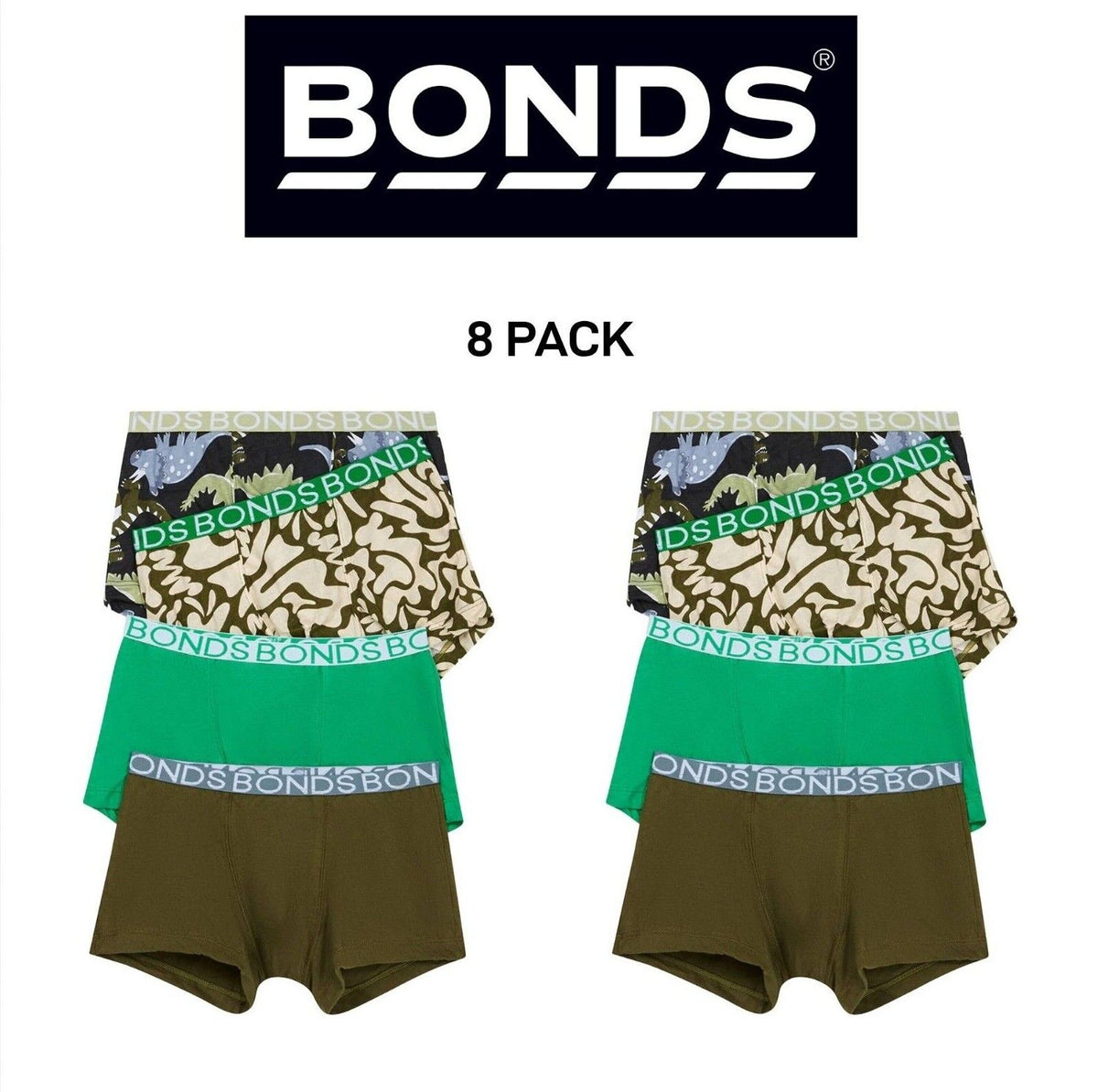 Bonds Boys Trunk Supportive Pouch with Comfy Coverage and Elastic 8 Pack UWCF4A