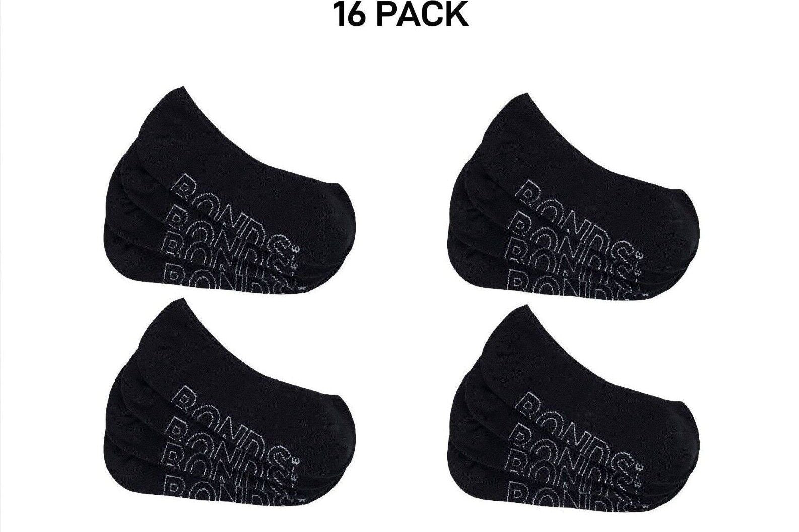 Bonds Womens Lightweight Liner Invisible Socks Comfy Cushioning 16 Pack LXPJ4N