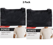 Mens Bonds Orignal Raglan 2 PACK Crew Neck Short Sleeve Shirt Tee Cotton MB3937