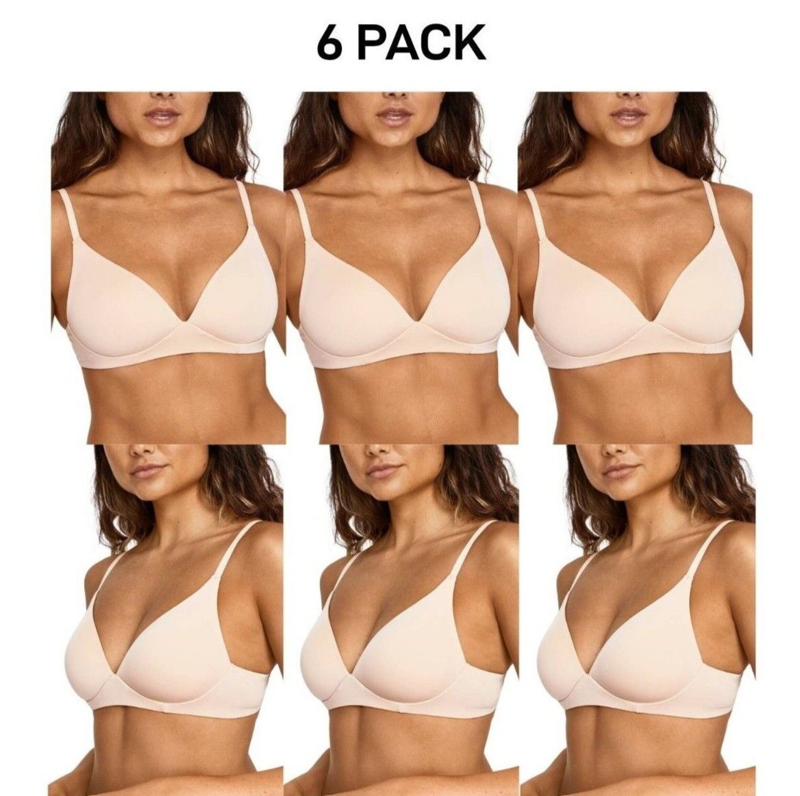 Bonds Womens Invisi Wirefree Bra Ultimate Comfort Soft Smooth Shape 6 Pack YXC6Y