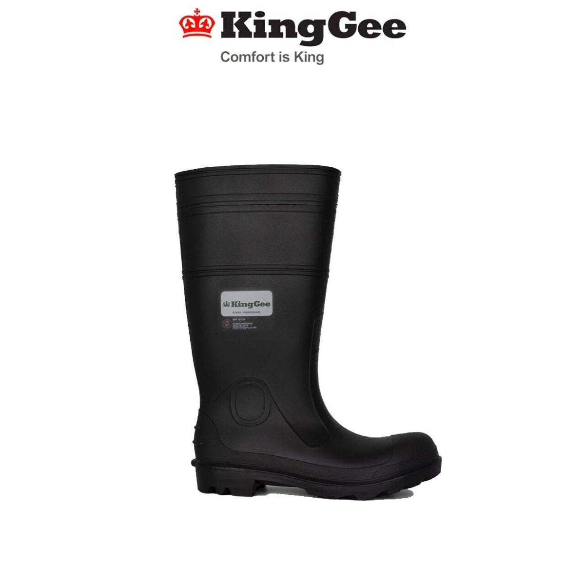 KingGee Mens Hydroguard Steel Toe Waterproof PVC Upper Safety Gumboot K29006