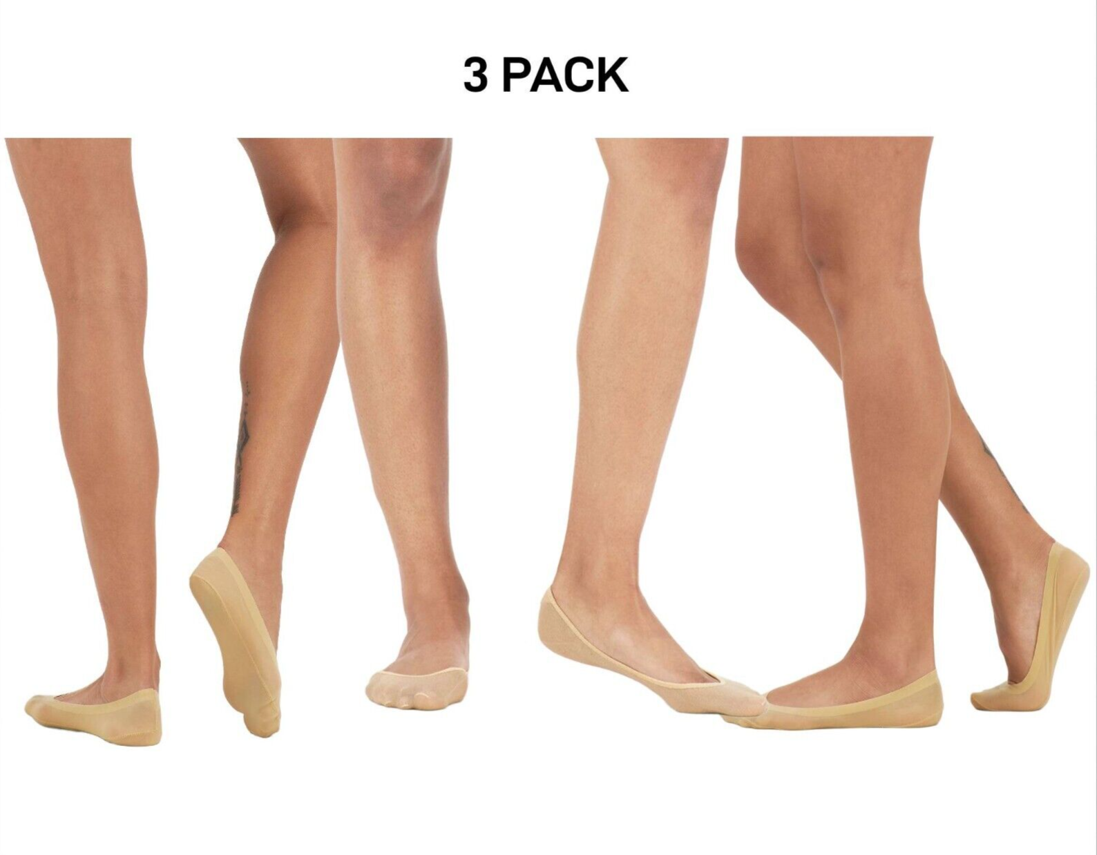 Bonds Womens Sheer Relief Smooth Footlet Soft Seamless Cushioned 3 Pack HXPV1N