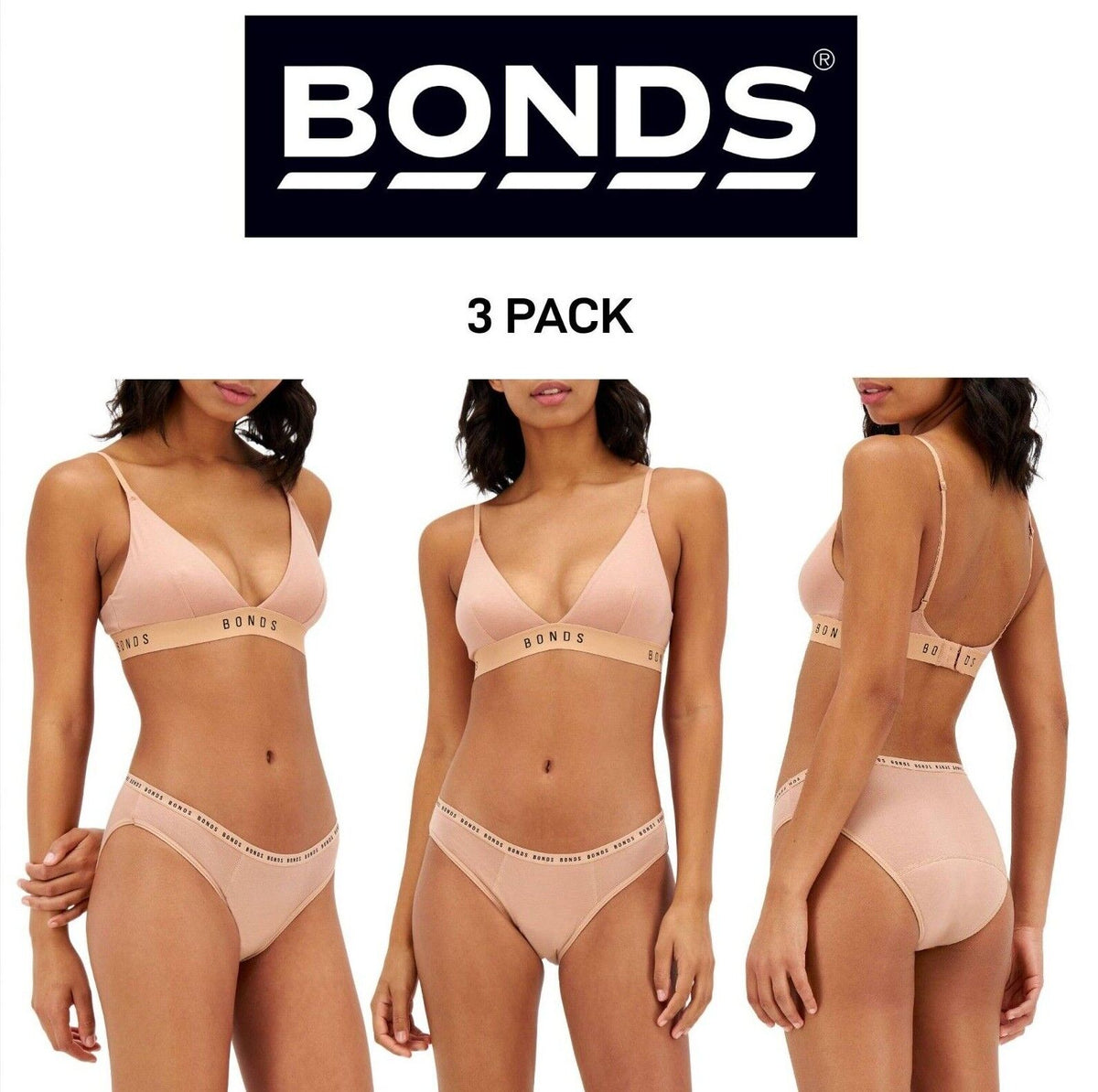 Bonds Womens Bloody Comfy Period Bikini Moderate Leak Proof Undies 3 Pack WTQT
