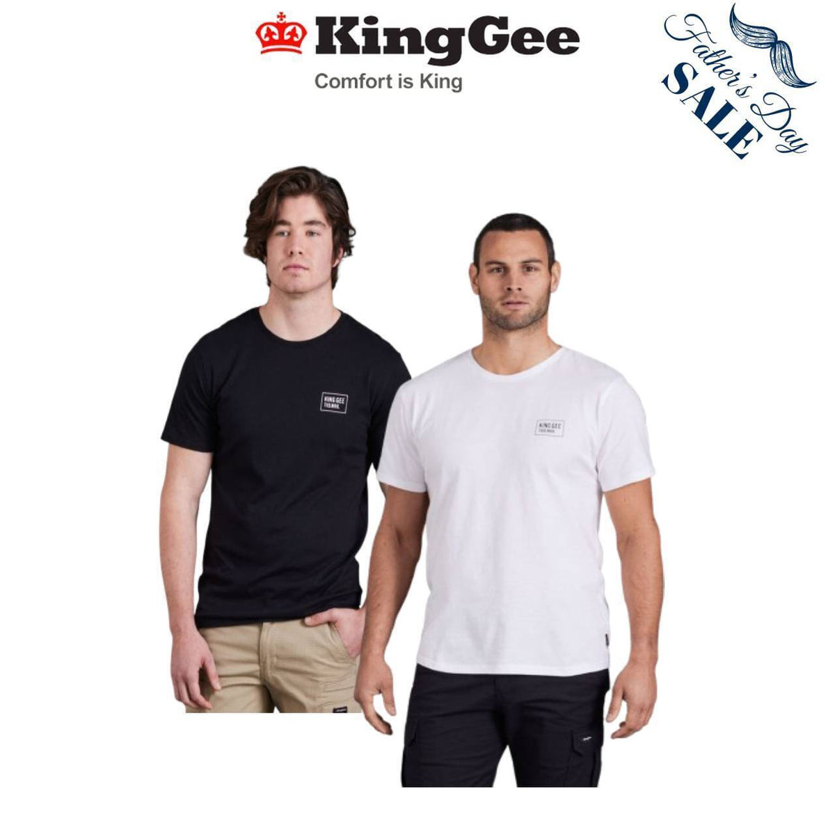 FATHER'S DAY SALE! KingGee Mens Regular Fit Cotton Work Stretch T Shirt K04025