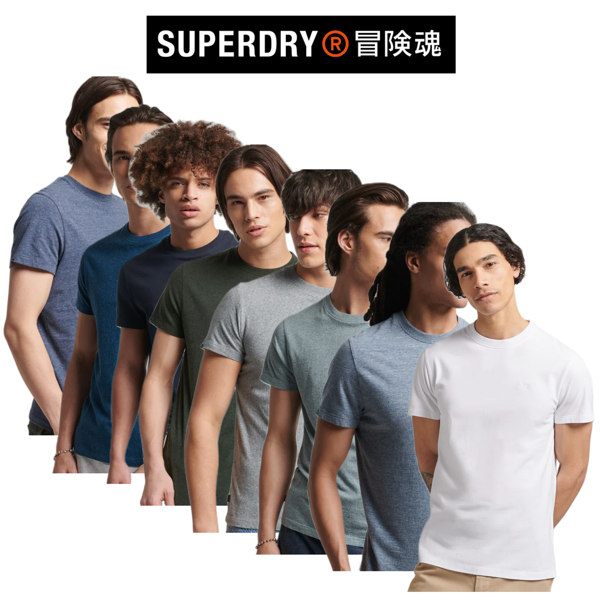 Superdry Mens Vintage Logo Embroidery Tee Ribbed Crew Short Sleeve SM21WT8X