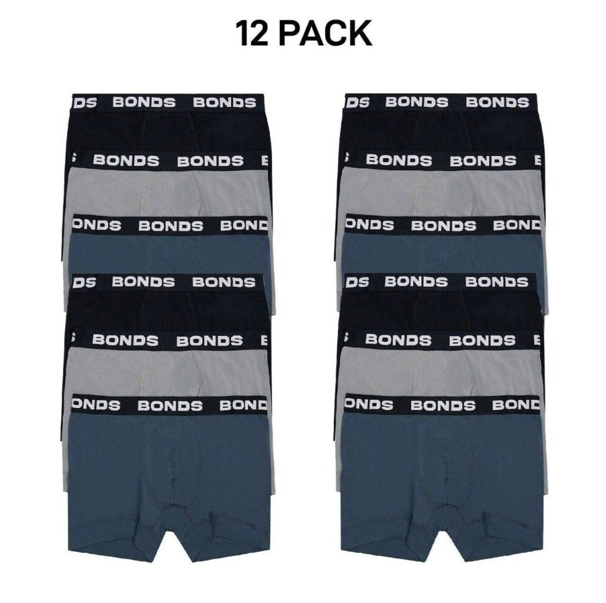 Bonds Mens Total Package Trunk Soft and Breathable Viscose Bamboo 12 Pack MWK83A