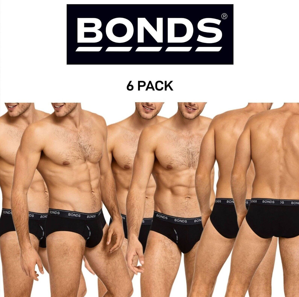 Bonds Mens Guyfront Brief Soft and Stretchy Cotton Functional Fly 6 Pack MZVI
