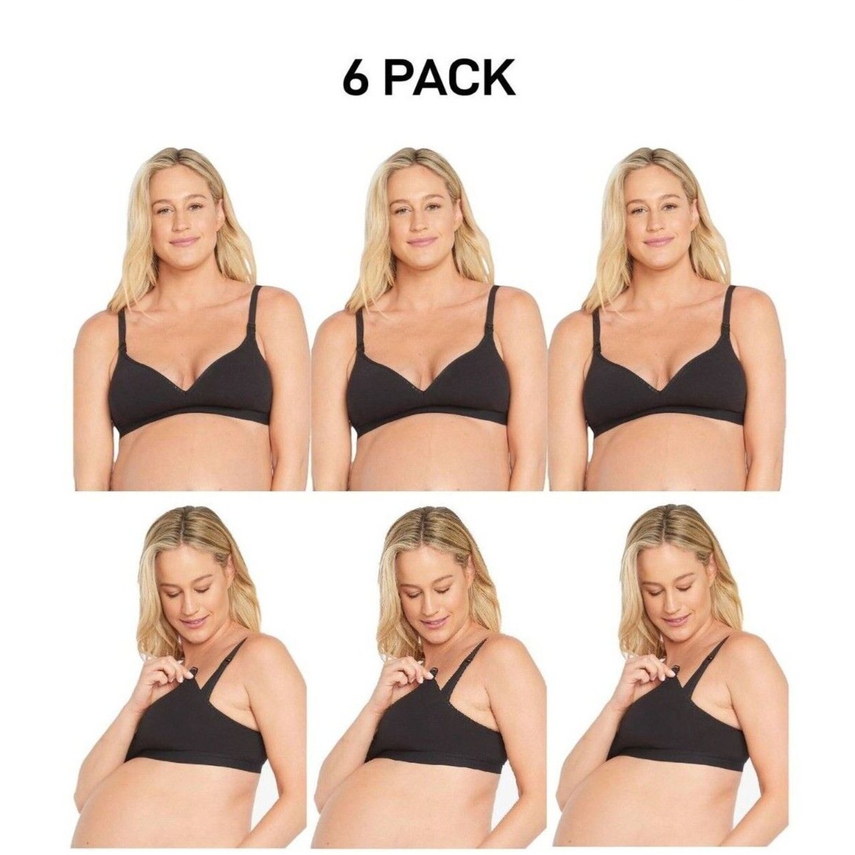 Bonds Womens Bumps Contour Maternity Wirefree Bra Comfy Flattering 6 Pack YYCCW