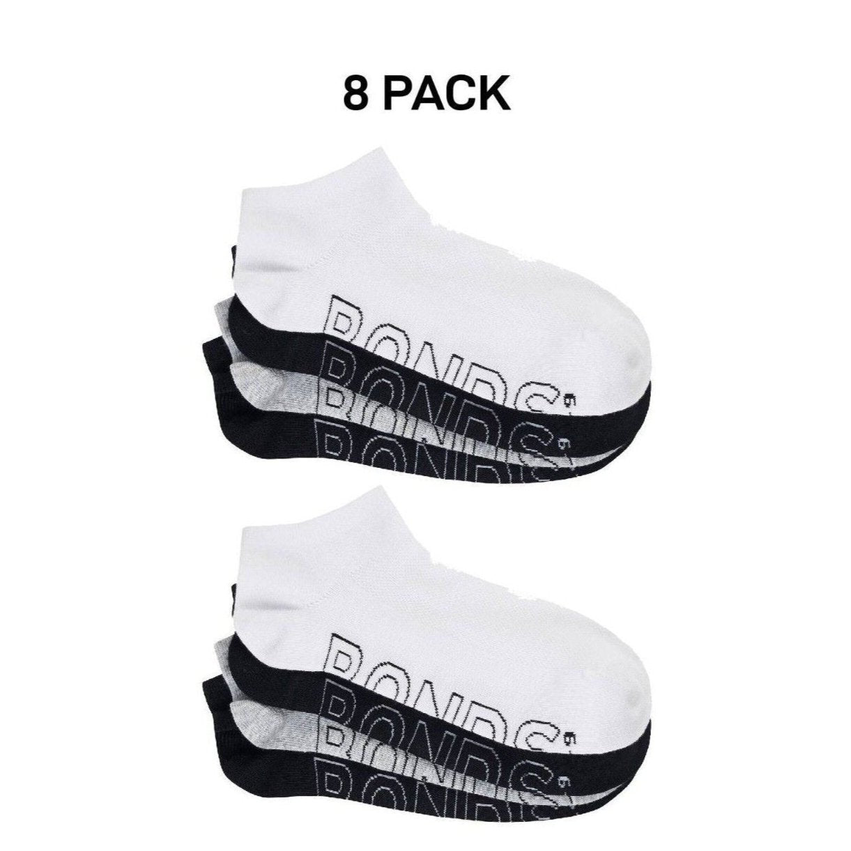 Bonds Mens Logo Lightweight No Show Extra Comfort Mesh Cooling 8 Pack SXN44N