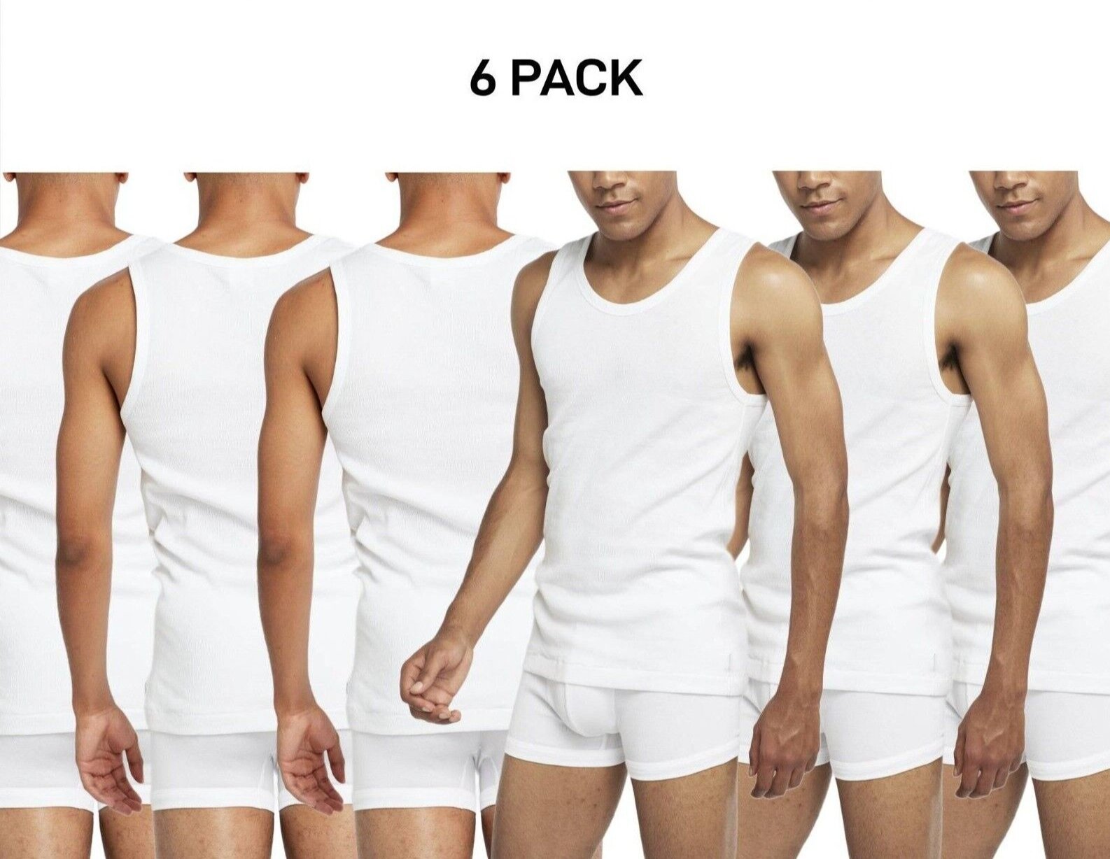 Bonds Mens Organic Chesty Cotton Rib Modern Classic Singlet Shape 6 Pack MX3R