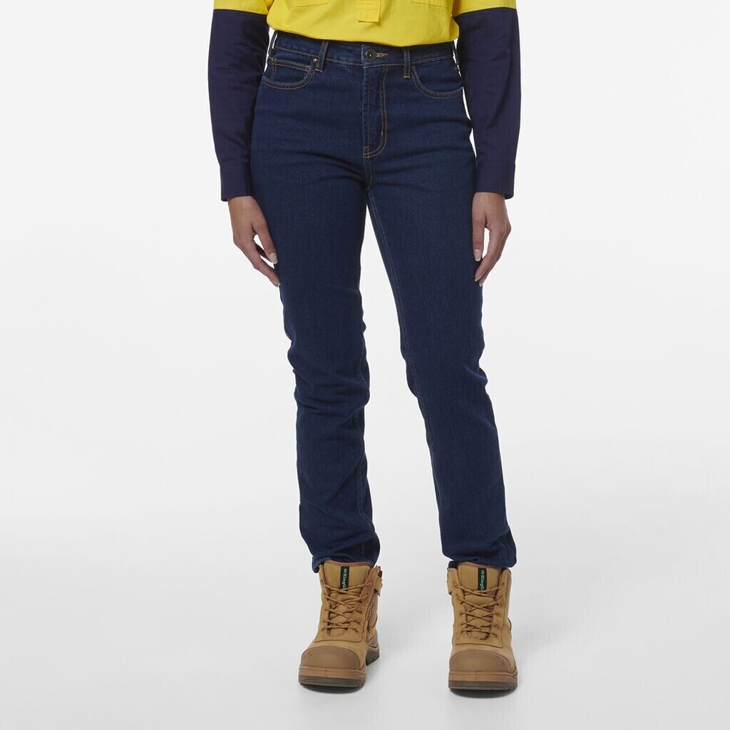 KINGGEE Womens Stretch Denim 5Pocket Straight Fit Wide Leg Workwear Jeans K43018-Collins Clothing Co