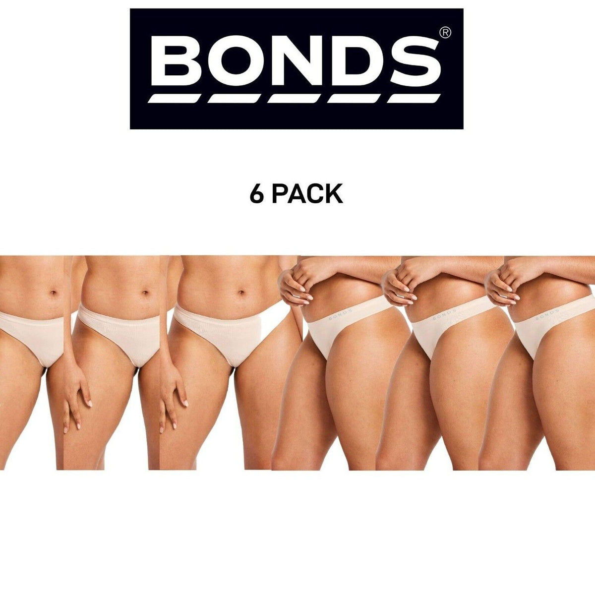 Bonds Womens Comfytails Side Seamless Gee Cool Comfortable Brief 6 Pack WWGEA