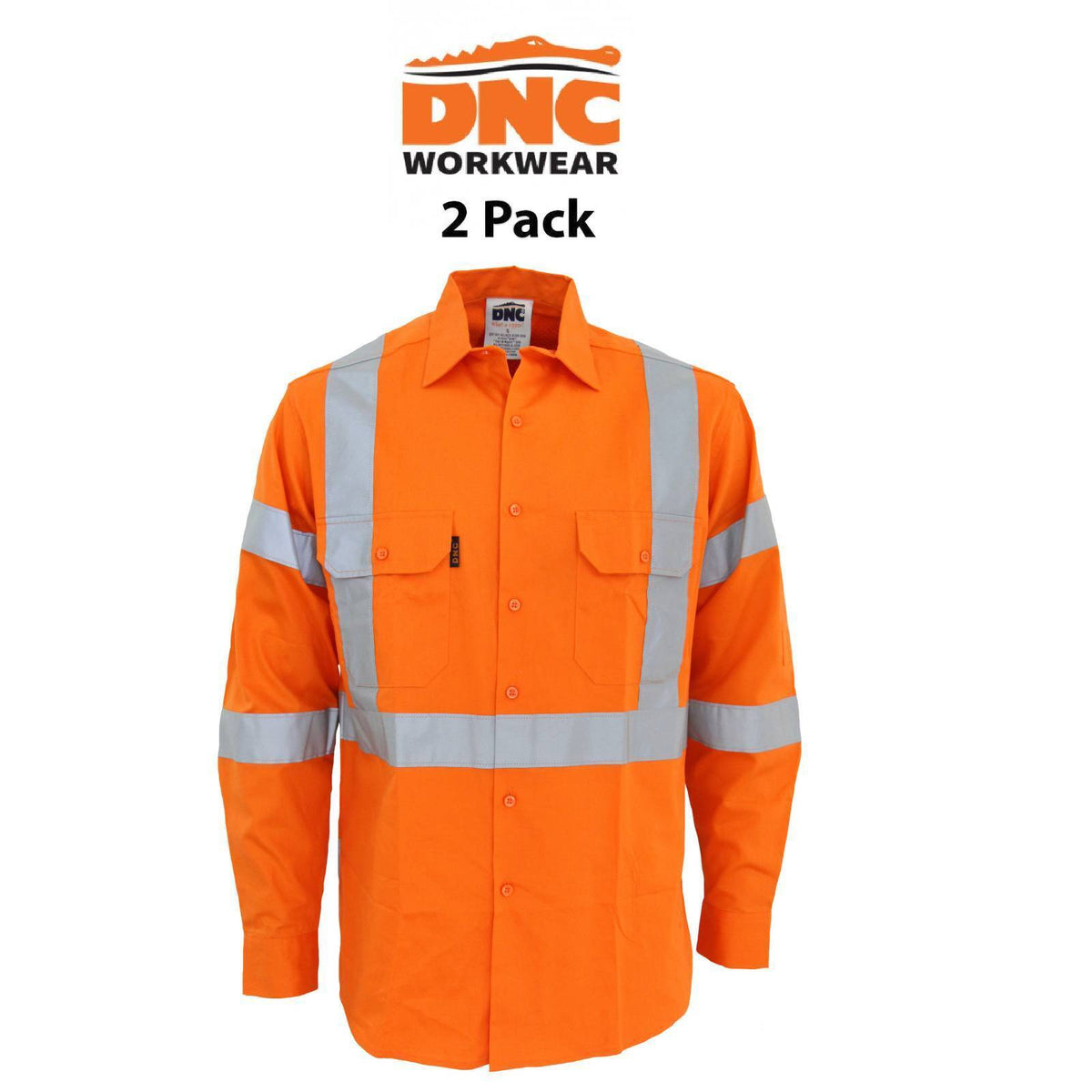 DNC Mens 2 Packs Hi-Vis 3 way vented "X" back & Biomotion Taped Shirt 3545