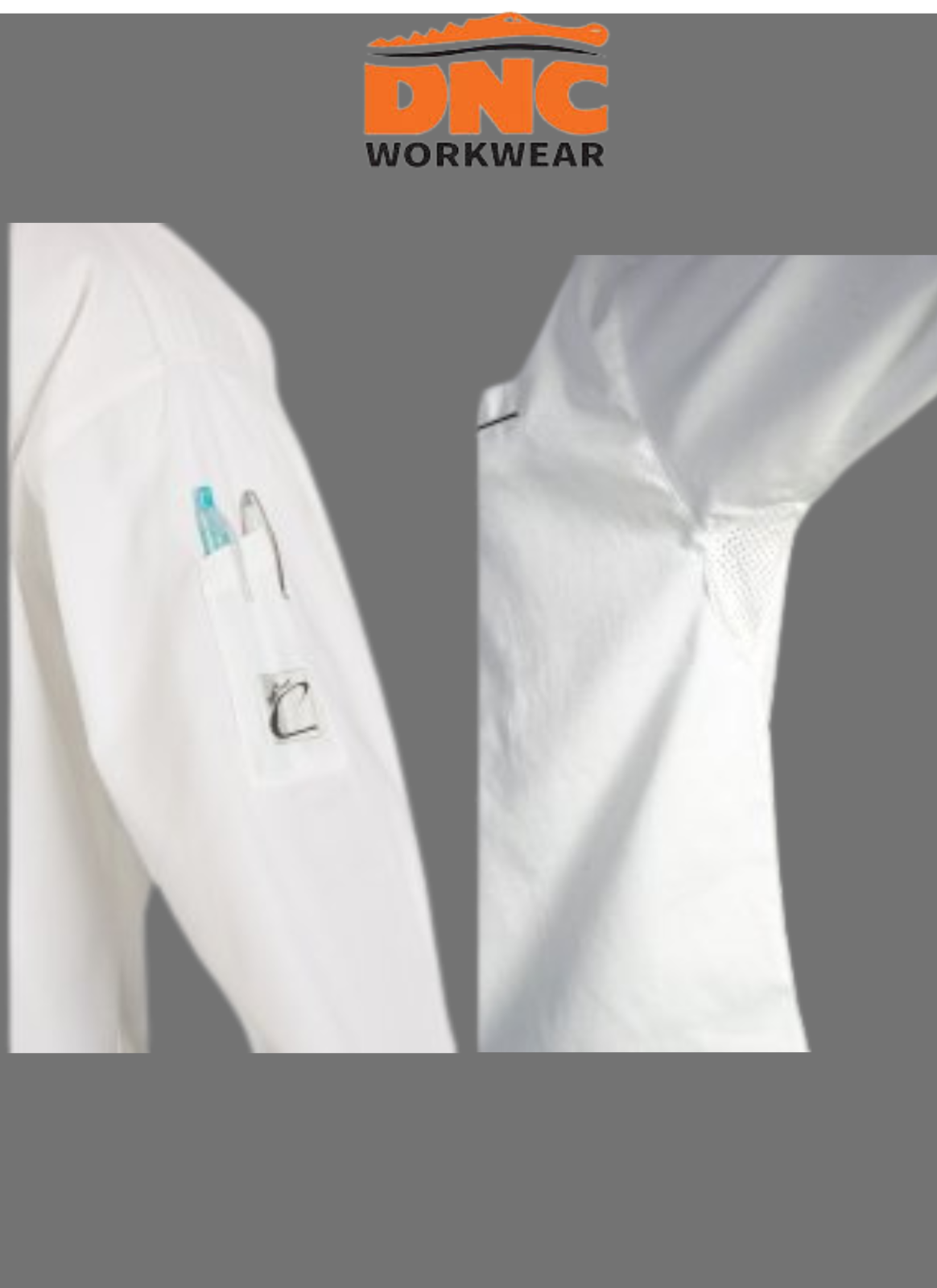 DNC Unisex Cool Breeze Modern Jacket Long Sleeve FREE Flat top chef hat 112