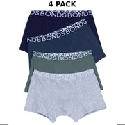 Bonds Boys Trunk Supportive Pouch with Comfy Coverage 4 Pack UWCD4A 09K