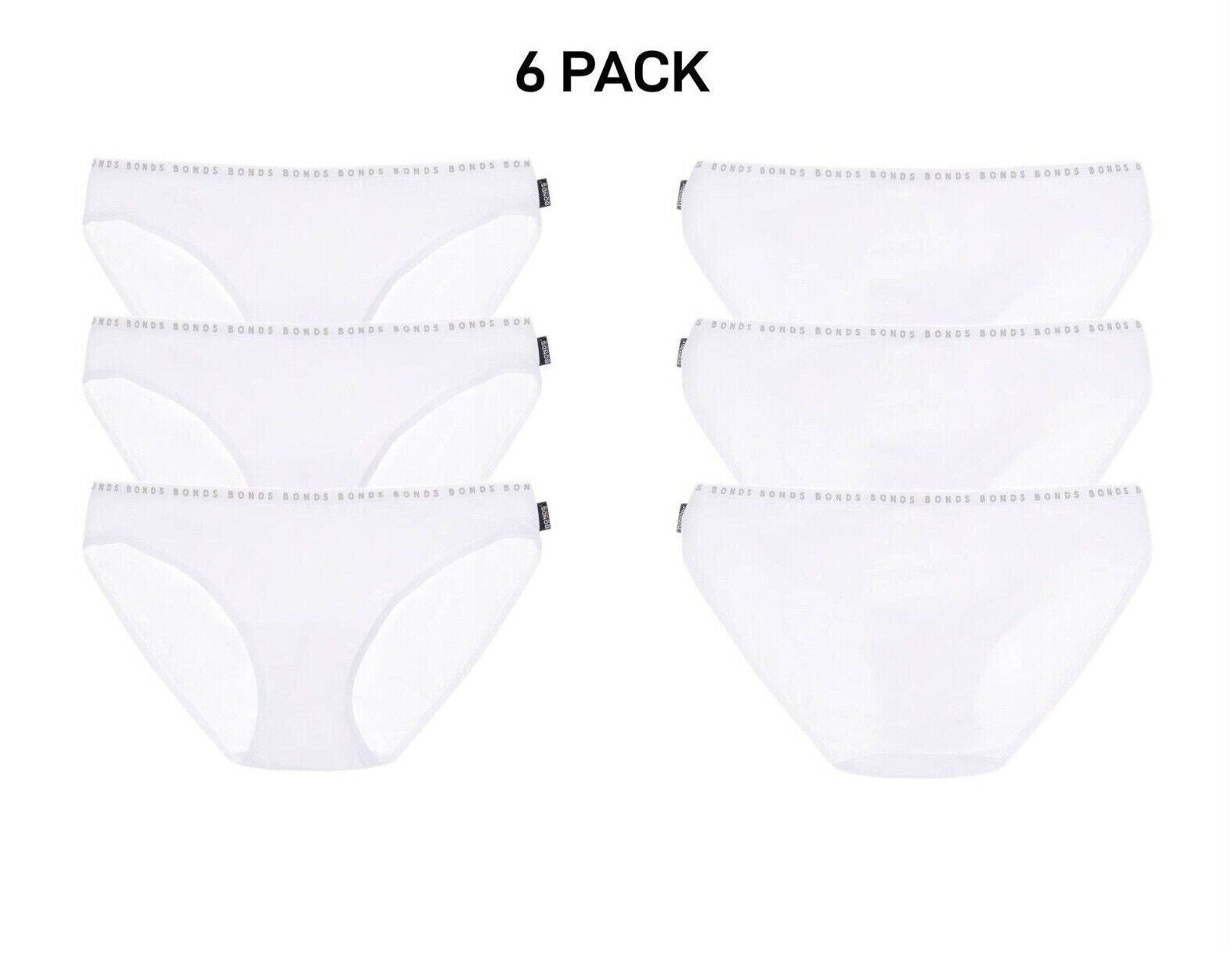Bonds Womens Hipster Bikini Comfortable Coverage Low Rise Waist 6 Pack WUVXA