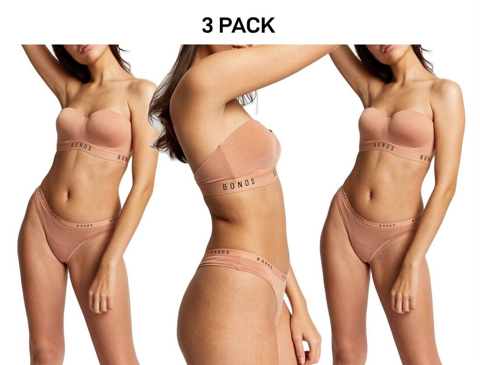 Bonds Womens Original Gee Soft Breathable Stretchable Waist Brief 3 Pack WVGHA