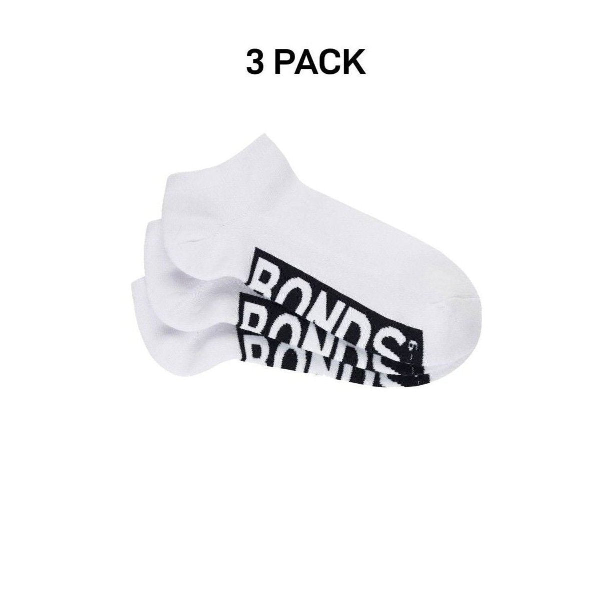 Bonds Mens Logo Cushioned Low Cut Smooth and Comfy Cotton Socks 3 Pack SXNA3N