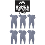 Bonds Baby Poodlette Zip Wondersuit Cotton Safe Protective Zip 6 Pack BZJSA R9R