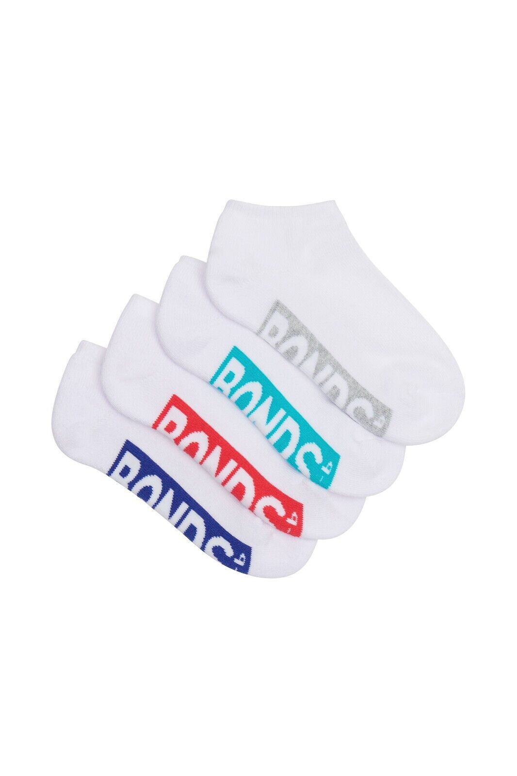 Bonds Kids Logo Light Low Cut Socks Comfy Lightweight Breathable 4 Pack RXU74W