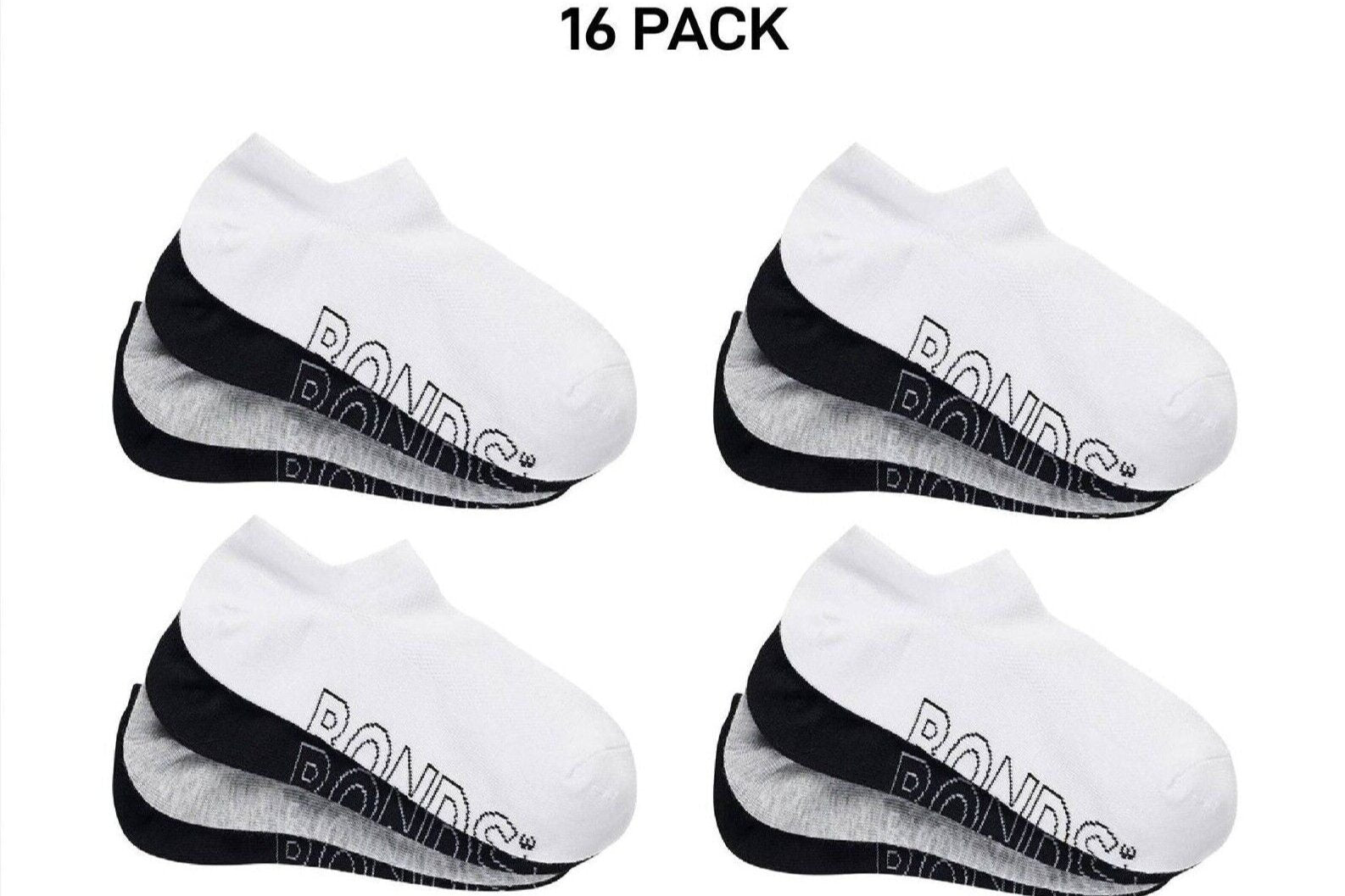 Bonds Womens Lightweight No Show Cotton Mesh Cooling Zone Socks 16 Pack LXPW4N