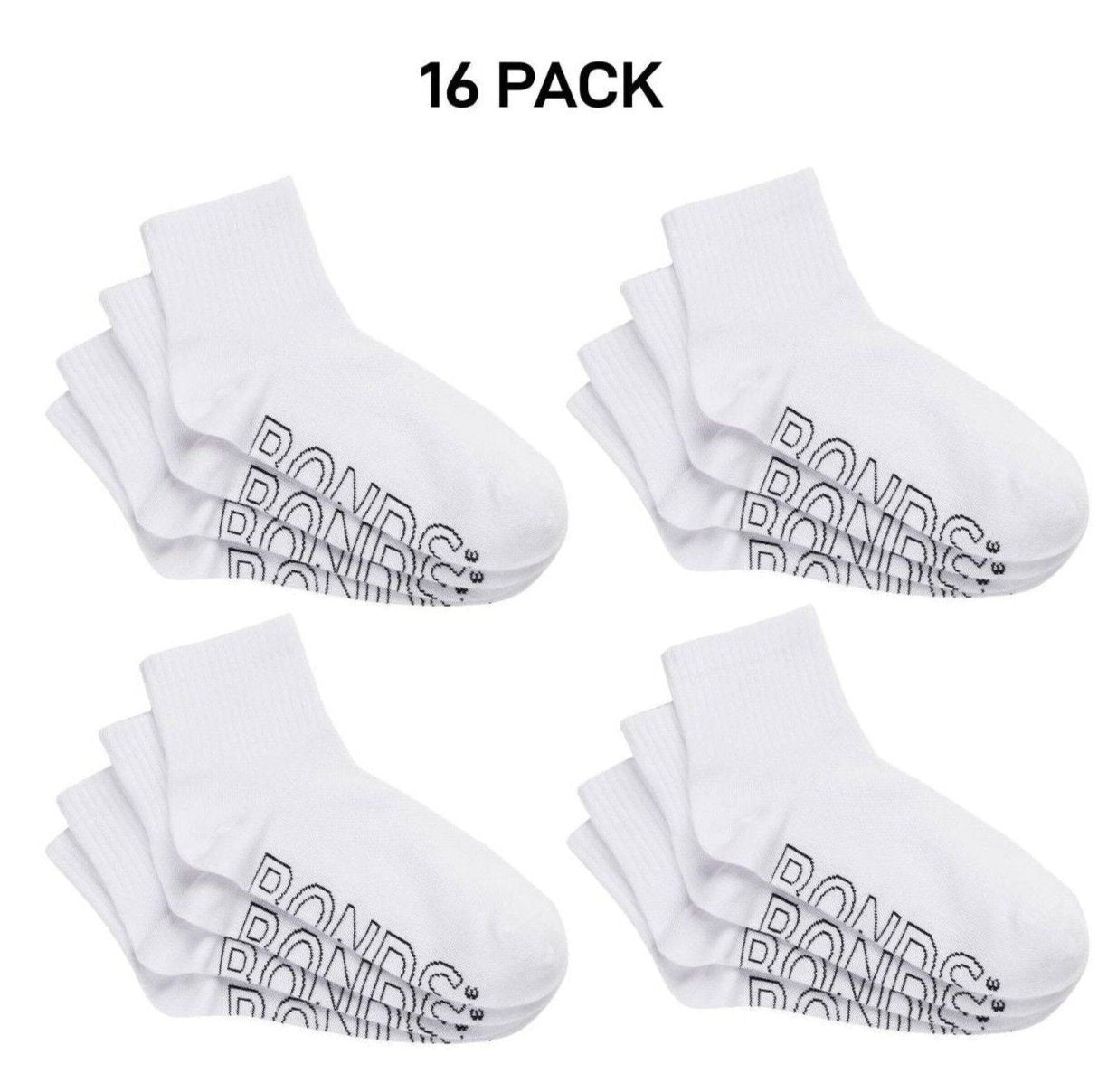 Bonds Womens Logo Lightweight Quarter Crew Mesh Cooling Zones 16 Pack LXPM4N