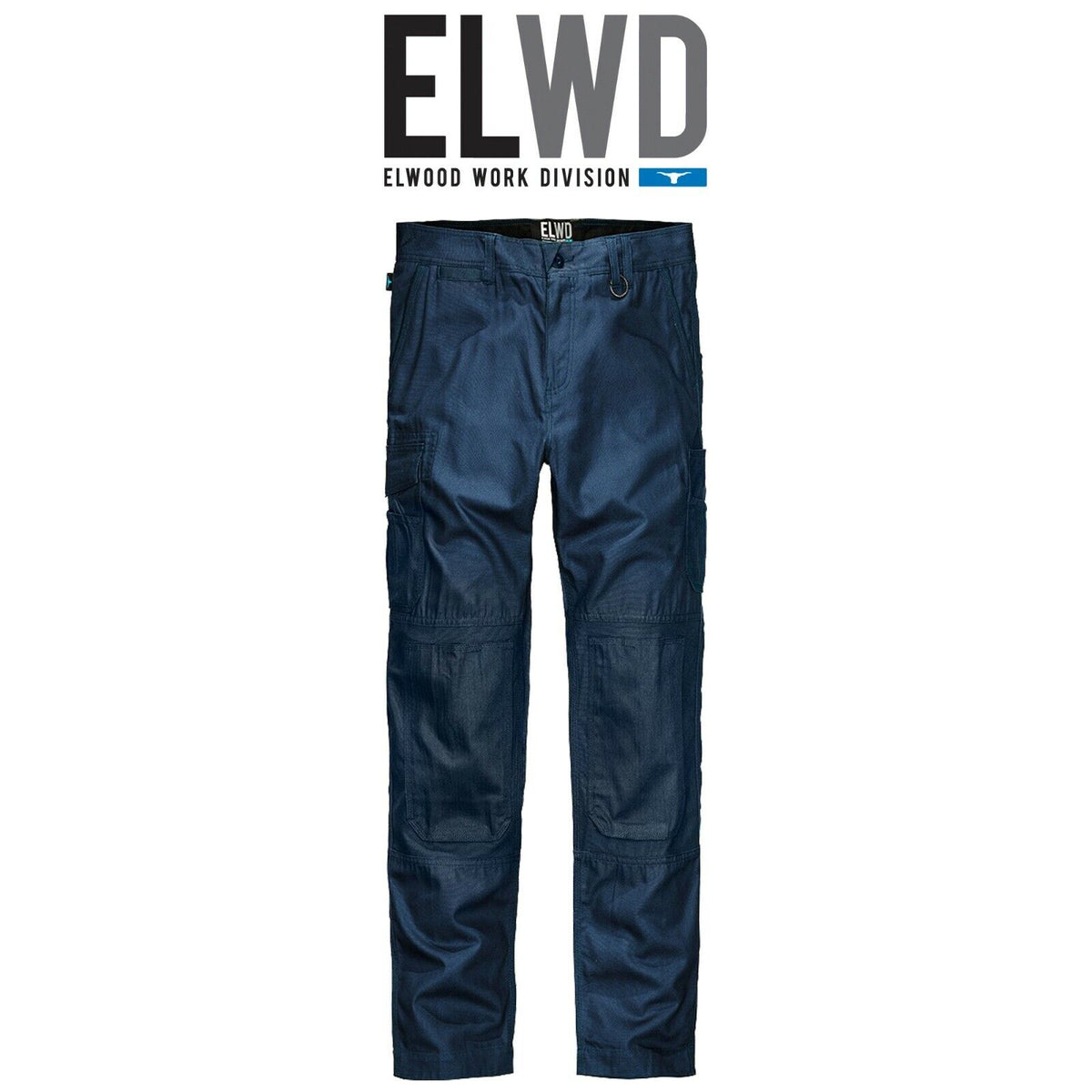 Mens Elwood Work Utility Pants Knee Panels Canvas Tradie Phone Pocket EWD101