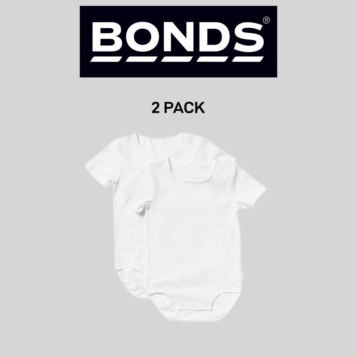 Bonds Baby Wonderbodies Short Sleeve Bodysuit Ultimate Comfort 2 Pack BY4TA