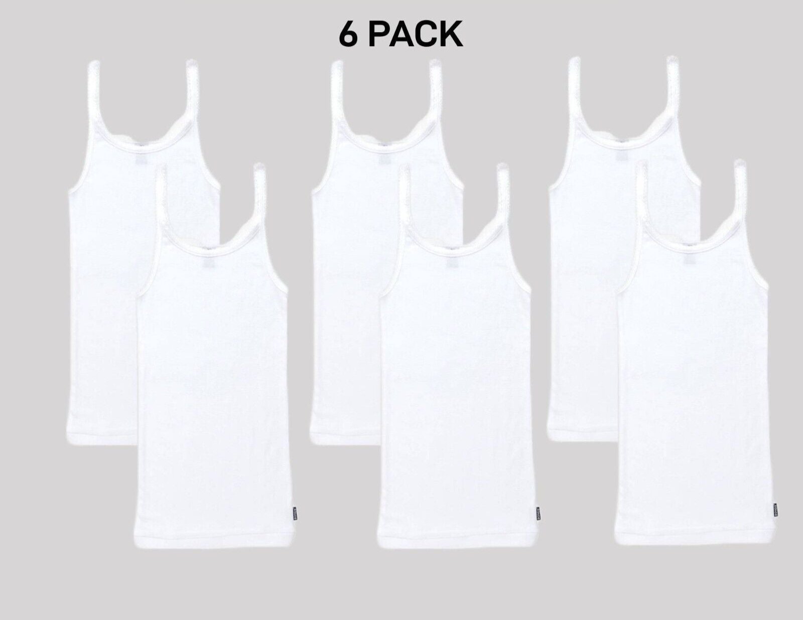 Bonds Girls Teena Singlet Super Soft Cotton Rib Wide Shoulders Top 6 Pack UYXP1B