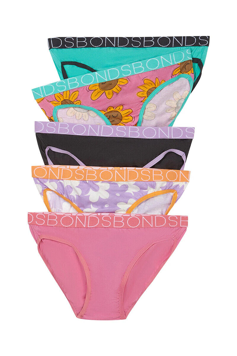 Bonds Girls Bikini Soft and Stretchy Perfect Everyday Coverage 10 Pack UWNV5A