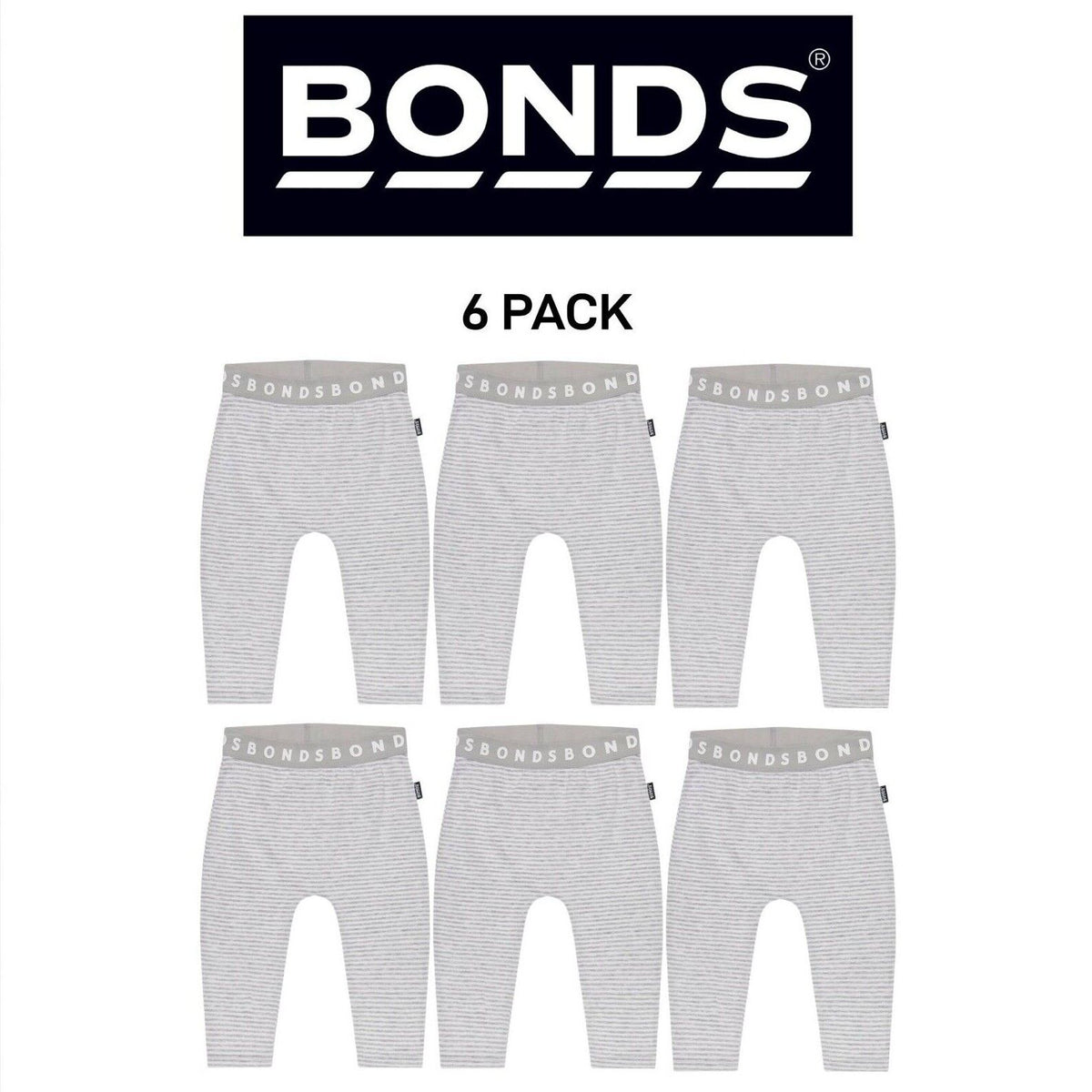 Bonds Baby Stretchies Legging Versatile Strong Elastic Waistband 6 Pack BXUGA