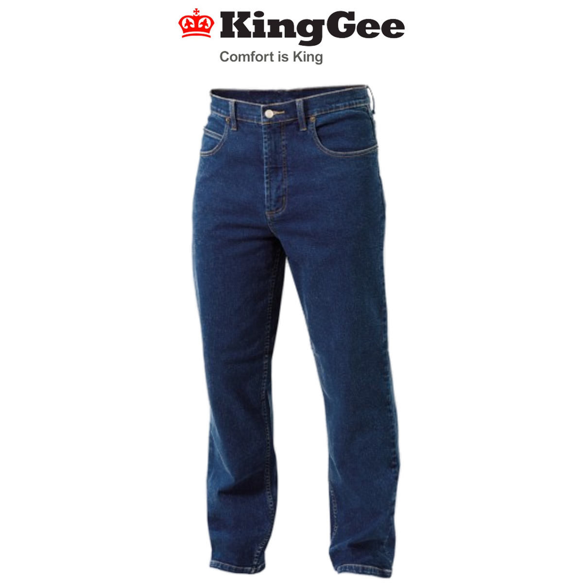 Mens KingGee Classic Fit Denim Work Jeans Tough Pants Workwear Safety K03020